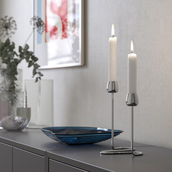 SILVERPÄRON Candlestick for 2 candles