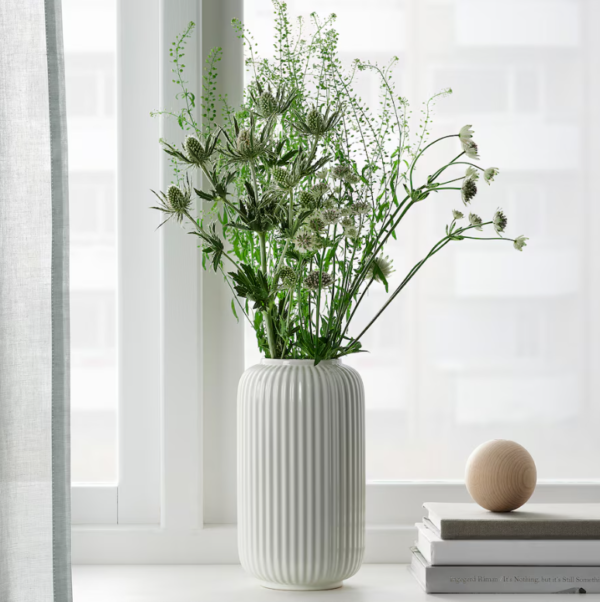 STILREN Vase, white, 8 ¾ "